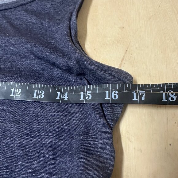 Leith Sleeveless Ruched Bodycon Dress Large Blue Heathered - Picture 5 of 7